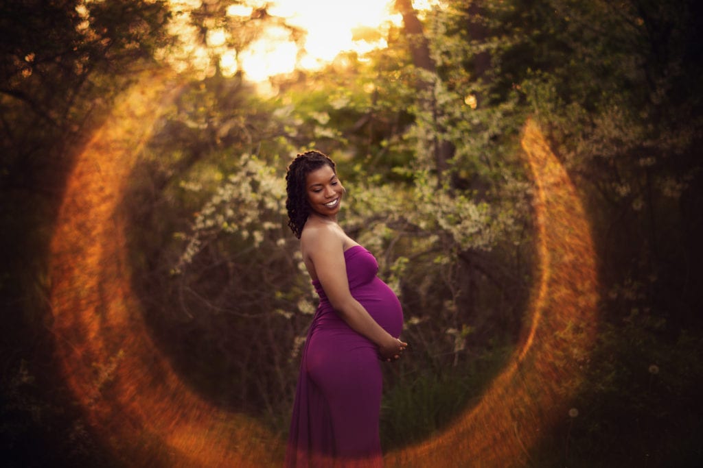maternity photo session at sunset
