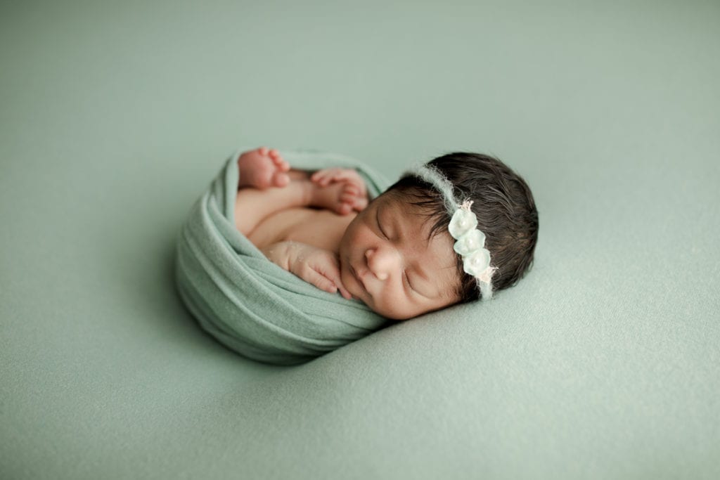 newborn baby girl in Lake County studio