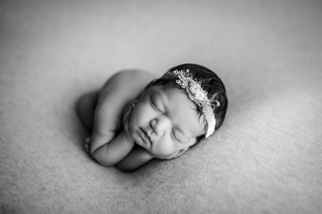 black and white newborn photo