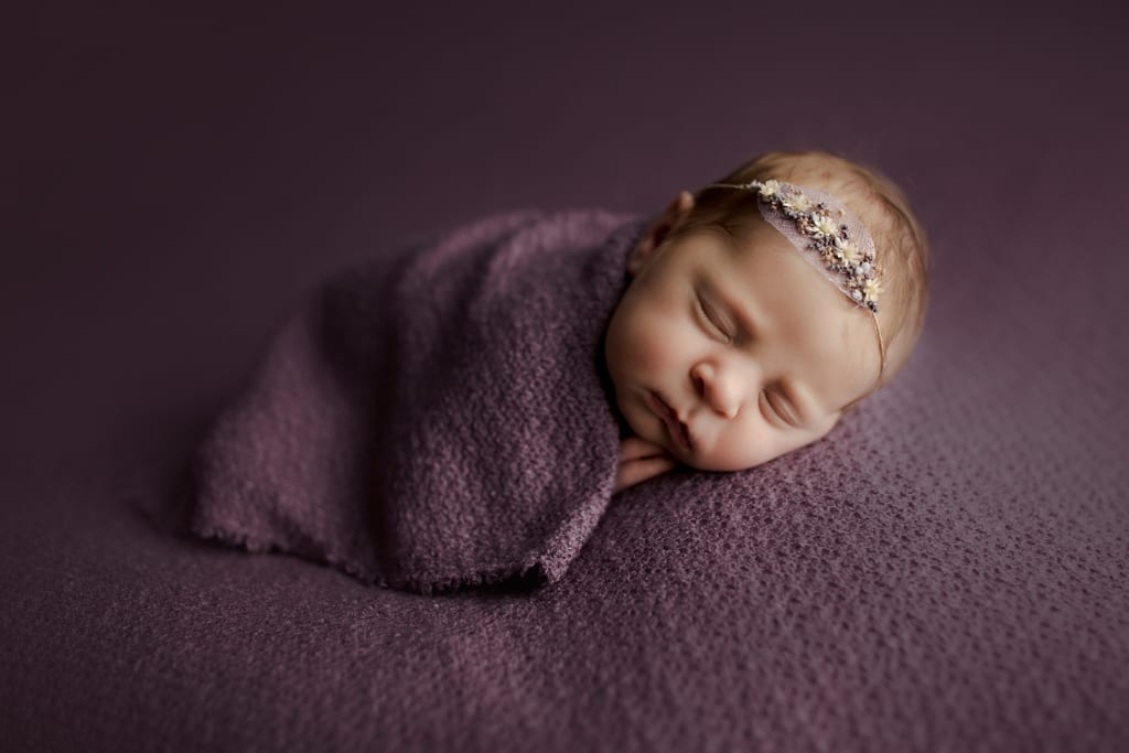 baby girl in purple, best baby photographers Chicago