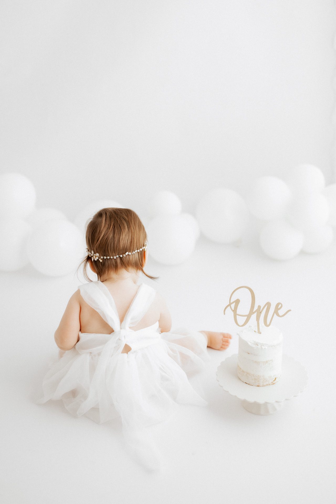 Chicago cake smash photographer one year studio session